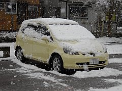 今日の雪・車前方から
