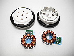 自作インホイールモーター・ロータとコイルを巻いたステータ