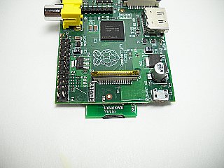 Raspberry Piにセットしたところ(表側)